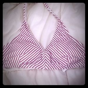 NWT Anthropologie Striped Bikini Halter Top Size L